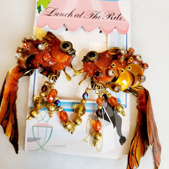 Lunch at The Ritz Goldfish Earrings - Picture 8 of 12